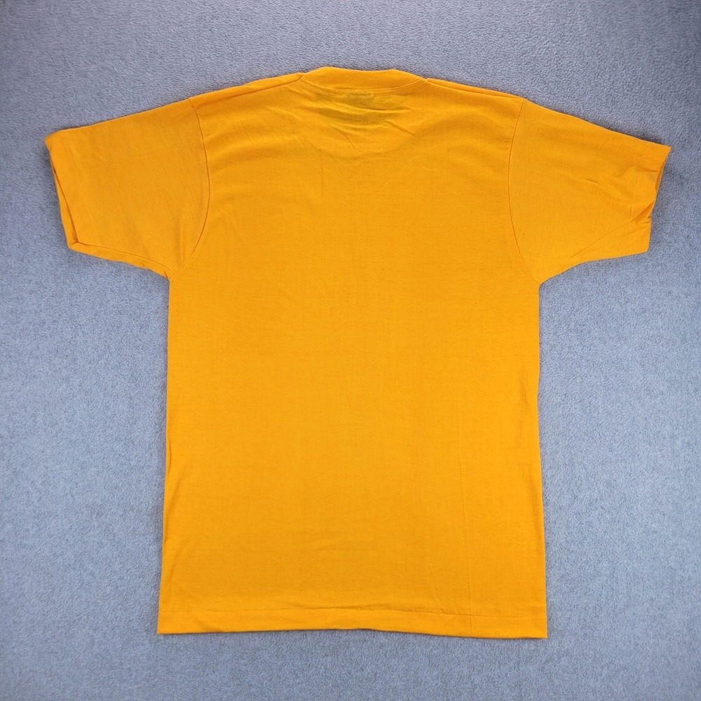 Screen Stars T-Shirt Mens Large Yellow Vintage 80s Blank Single Stitch USA 3901 - Picture 7 of 8